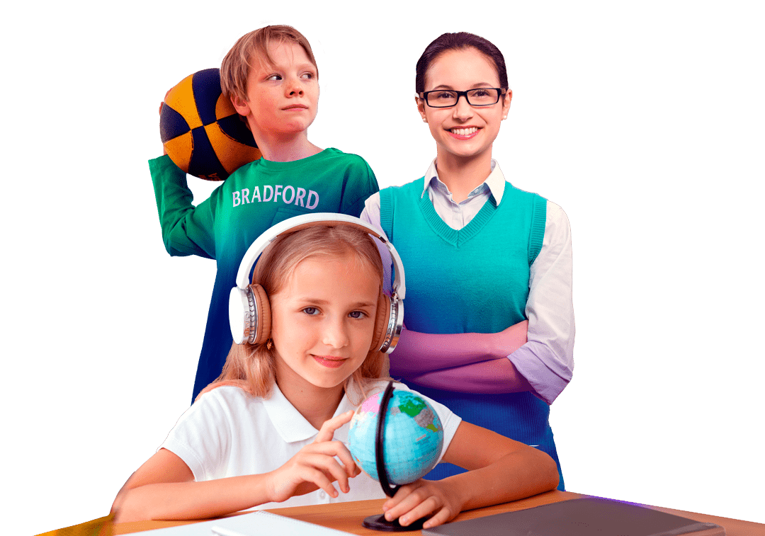 Contenido educativo en Bradford, enfoque en aprendizaje internacional y multicultural agradecimiento.